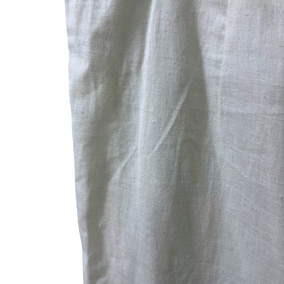 W for Woman Slim Fit White Cotton & Flax Pants With Lace Bead Hem Size 12 - Picture 7 of 10